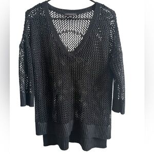 Rock & Republic Skull Design Open Knit Sweater Size Large